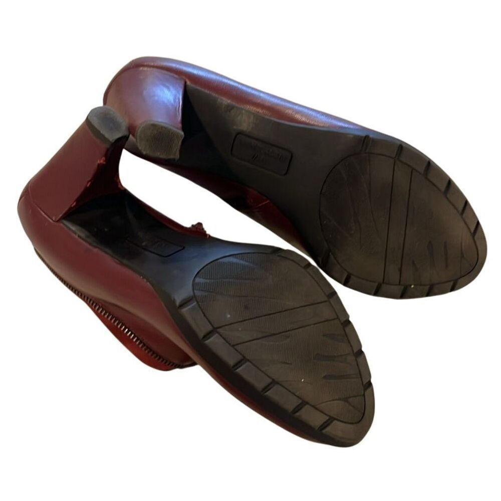 ANNE KLEIN | burgundy leather heeled booties 7.5 - Picture 4 of 8